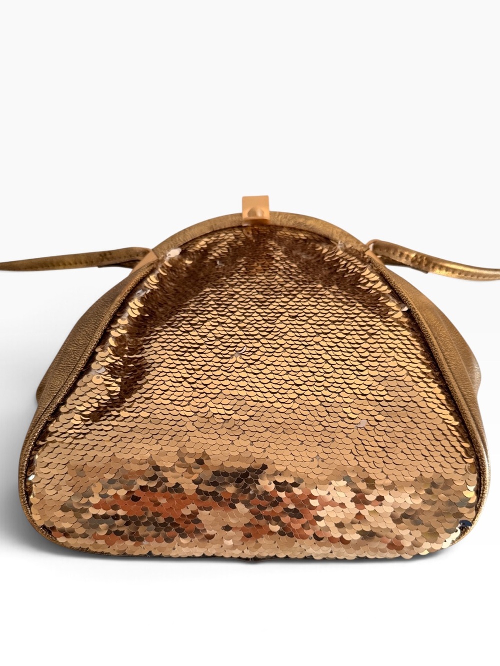 Patricia Nash Leather Gold/Silver Sequin "Portafina" Frame Crossbody Bag